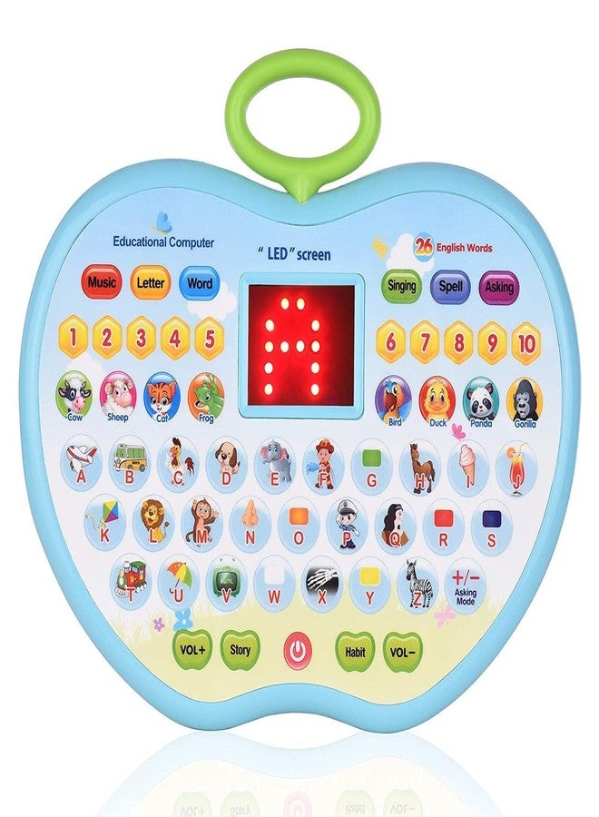 MKY Educational Mini Computer Toy for Kids- Apple Shape LED Display and Fun Music- Learning Alphabets, Numbers, Words, Animal and Story for Kids - Colour as per Stock - Image 1